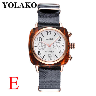 

Gobestart Luxury Temperament Square Dial Canvas Watchband Watch Analog Quartz Watch