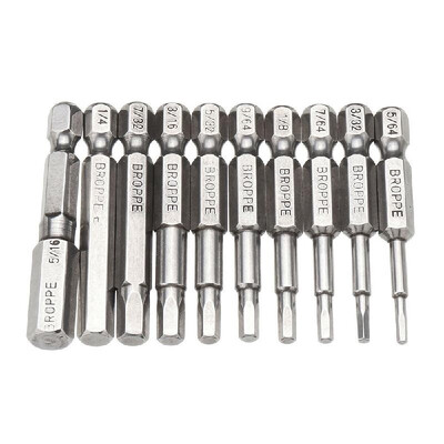 

10Pcs 50mm Length Hex Tip Long Allen Bit Set Quick Release Shank Impact Driver Drill