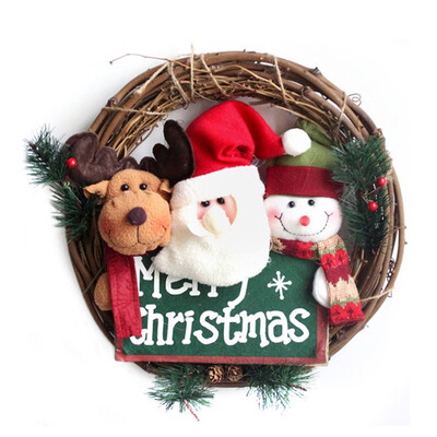 

Siaonvr Christmas wreath 36cm Christmas rattan ring wreaths Christmas decorations