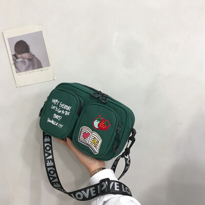 

Tailored Female Wild Small Bag Student Cute Cartoon Fashion Canvas Shoulder Messenger Bag