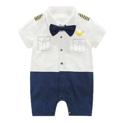 

Baby Rompers Gentleman Design Short Sleeve Baby Boys Rompers with Bowknot Jumpsuit Newborn Clothes