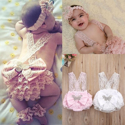 

Newborn Infant Baby Girls Lace Floral Bowknot Romper Jumpsuit Outfits Costume