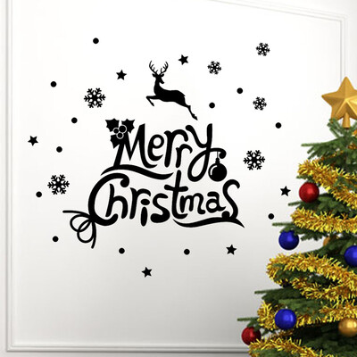 

Gobestart New Year Merry Christmas Wall Sticker Home Shop Windows Decals Decor