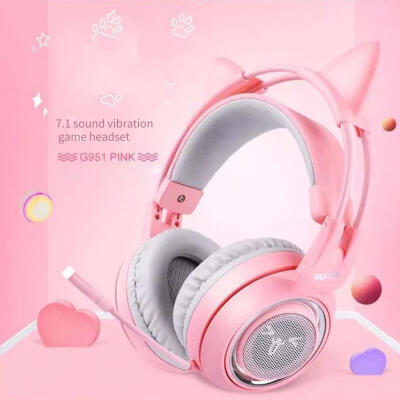 

Somic Cute Gaming Headset 4D Stereo Surround Game Headphone With Cat Ears Light Effect