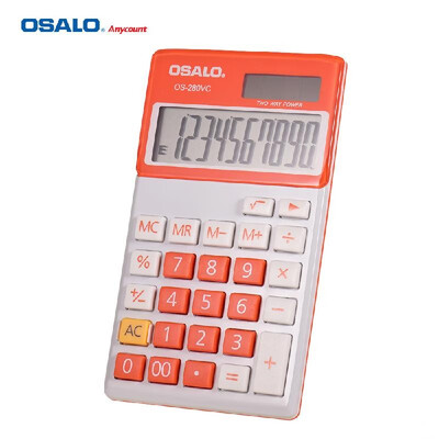 

OSALO OS-280VC Portable Student Electronic Accounting Calculator Counter Standard Function 10-Digits LCD Display Solar Battery Dua