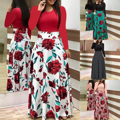 

Floral Women Floral Maxi Dress Prom Evening Party Summer Beach Casual Long Sundress niceshirt