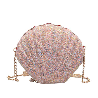

Fashion Women Shiny Sequins Faux Pearl Shell Chain Shoulder Bag Crossbody Pouch