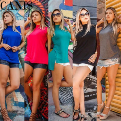 

Women Slessless Tops Tank Blouse Vest Cami Backless T Shirt Ladies Plus Size New