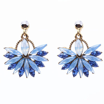 

EK2148 European Big Brand Luxury Crystal Flower Gem Drop Earrings For Women Vintage Love Wedding Earring Statement Brincos Gift