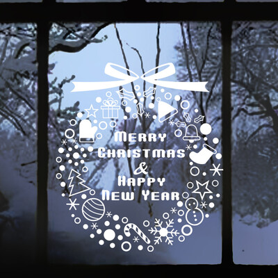 

〖Follure〗Christmas Decoration Decal Window Stickers Home Decor Red