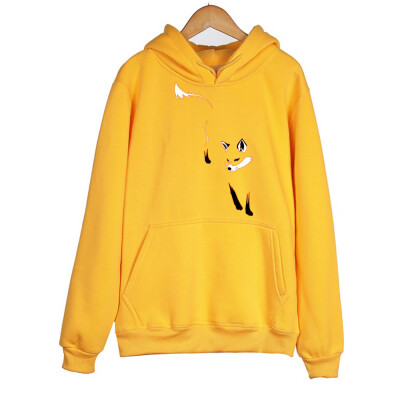 

Tailored Women Print Loose Long Sleeve Top Pullover Hooded Cap Sweatshirt Blouse