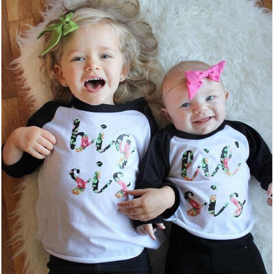 

Cute BigLittle Sister Matching Top T-shirt Newborn Baby Girl Romper Bodysuit Outfits