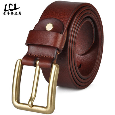 

Mens leather casual belt top layer leather pin buckle retro belt mens belt lp2012031