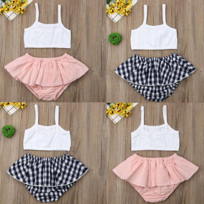 

US Toddler Kid Baby Girl Tops Short Pants 2PCS Set Outfit Clothes Summer Sunsuit