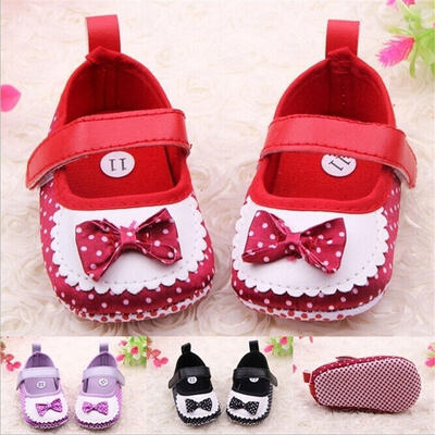 

High-Quality Bowknot Prewalker Soft Infant Girls Baby Polka Dots Trainers Shoes