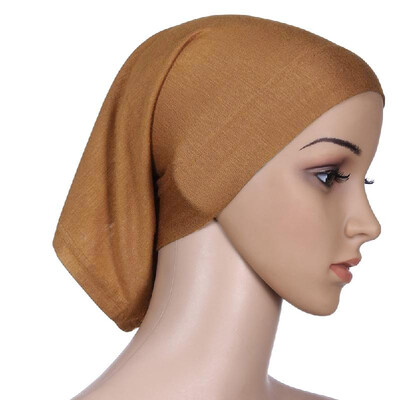 

New Fashion Muslim Hijab Turban Islamic Bonnet Underscarf Inner Cap Solid Color Tube Hat Elastic Headwear