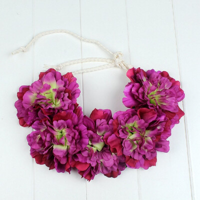 

〖Follure〗Big Flower Boho Wreath Crown Wedding Headband Floral Garland Hair Tied band