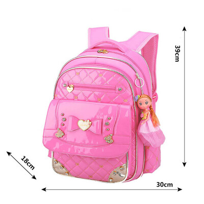 

Kids Waterproof Backpack Cute Princess Girl Backpack Children Primary Student School Bag Handbag With 1Pc Keychain