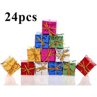 

Mini 24pc Christmas Ornaments Foam Gift Box Xmas Tree Hanging Party Decor Hot