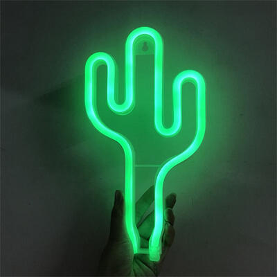 

Novelty Neon Led Flamingo Night Light Cactus Neon Sign Wall Lamps BatteryUSB Power For Room Decorate