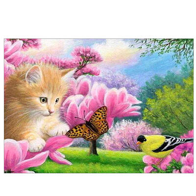 

Butterfly Cat 5D Diamond DIY Painting Kit Home Decor Craft 40 X 30cm