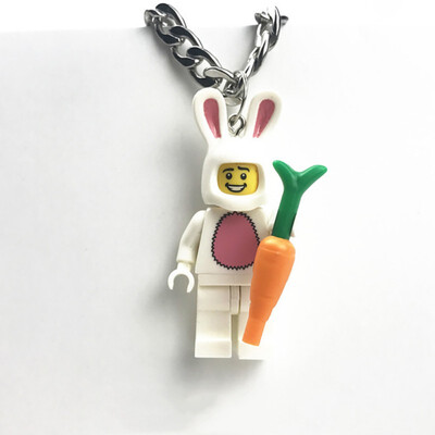 

Plastic Building Blocks Figures Titanium Steel Couple Pendant Necklaces Personality Creative Pendant Couple Christmas Gifts