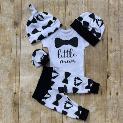 

USA Newborn Baby Boy Outfits Set Clothes Romper BodysuitLong Pants Leggings Hat