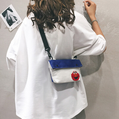 

Sesame Street small bag handbags new 2019 Japanese soft sister girl Messenger bag ins super fire canvas mini bag