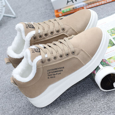 

Cotton shoes women plus velvet sports winter 2018 new thick warm Korean students casual Joker autumn&winter shoes