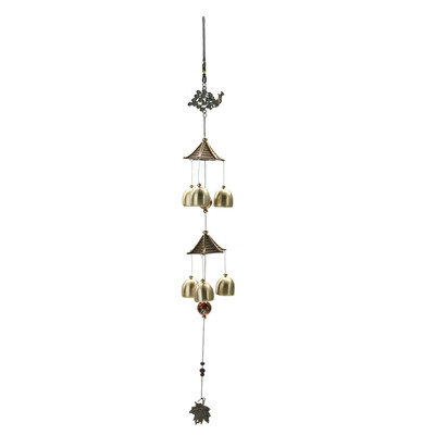 

Peacock Carillon Outdoor Living Wind Chimes Garden Tubes Copper 6 Bells