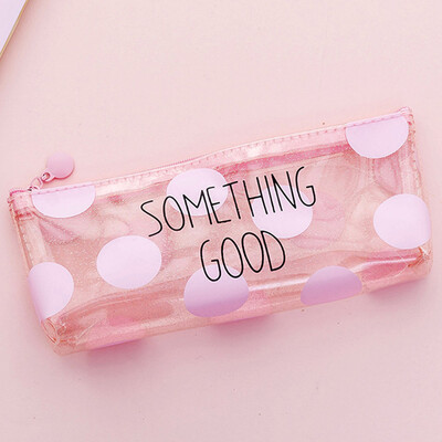 

Pink Transparent Cat Simple Storage Pencil Case Cute Design Popular