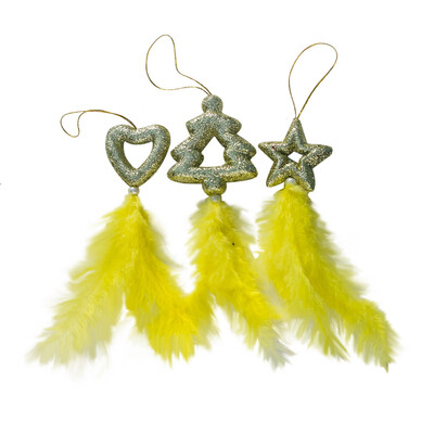 

Siaonvr Christmas Decoration Pendant Bubble Pentagram Love Feather Ornament 3 pcs