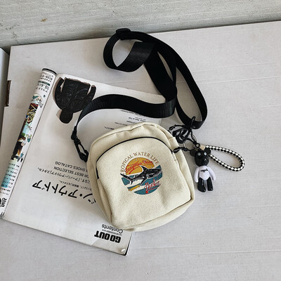 

Shangxin Small Bag Canvas Bag Girl Single Shoulder Slant Bag College Students Summer Korean Version Ancient Girl Inssen Department