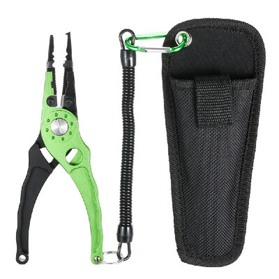 

Lixada Professional Grade Fishing Pliers Aluminum Fishing Pliers Saltwater Sheath Braid Cutter Fish Tool Holder with Lanyard