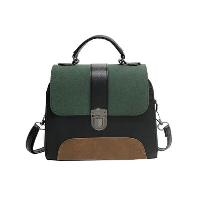

Fashion Women Color Blocks Shoulder Bags Vintage Leather Crossbody Bags Female Small Shoulder Cover Bags Casual Mini Handbags