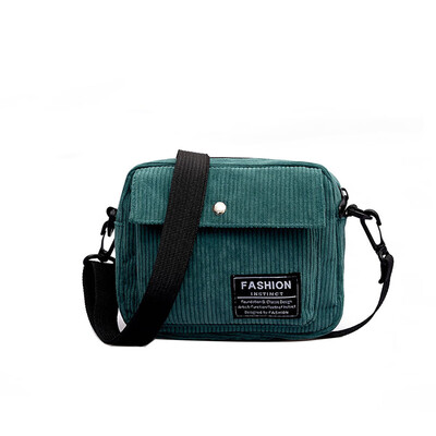 

Corduroy Messenger Bags Designer Women Letter Mobile Phone Bags Vintage Shoulder Bag Feminina Handbag Zipper Cloth Purse T10