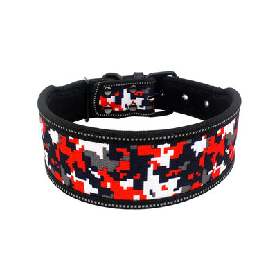 

Reflective Nylon Dog Collar Fashion Printed Adjustable Pet Collars For Medium Large Dogs Pitbull  M L
