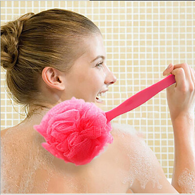 

〖Follure〗1Pcs Long Handle Hanging Soft Mesh Back Body Bath Shower Scrubber Brush Sponge