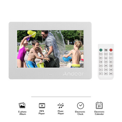 

Andoer 7 Inches LED Digital Photo Frame Desktop Electronic Album 1024600 High Resolution Supports Music 1080P Video Player Clo