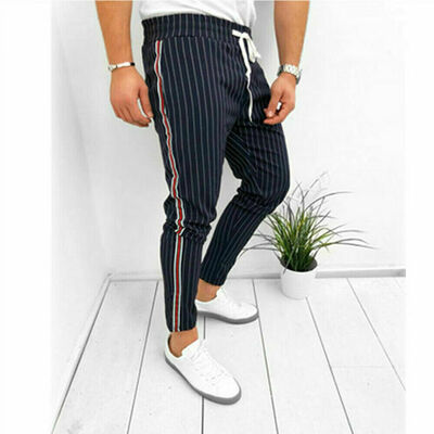

New Mens Slim Fit Tracksuit Bottoms Skinny Jogging Joggers Sweat Pants Trousers