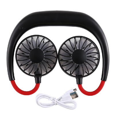 

New Neckband Fan Handheld Sports Fan 3 Speeds Adjustable Wearable Fan Charging Hanging Fan Portable Lazy USB Travel Fan