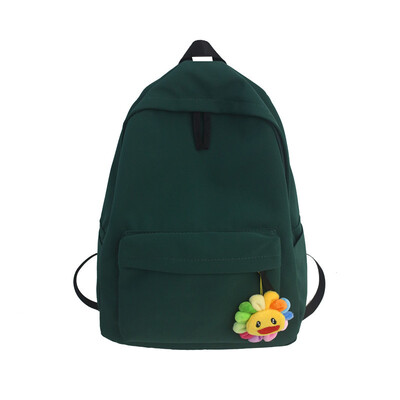 

Simple solid color female backpack bag casual Joker waterproof Harajuku ins super fire bag high school new
