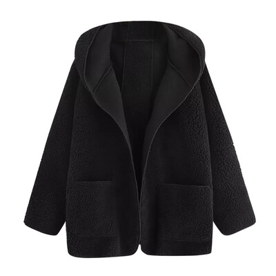 

Toponeto Women Casual Drop Shoulder Dual Pocket Hooded Coat Blouse Outwear