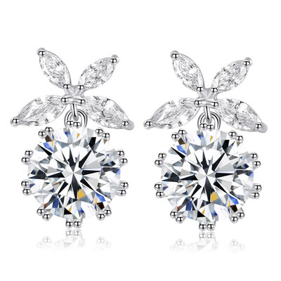 

Earring 2019 Fashion Crystal Round Bow Zirconia Earrings
