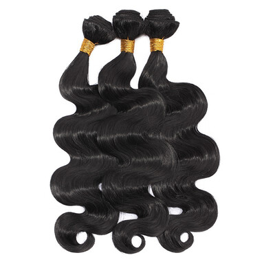 

Body Wave Synthetic Hair Weave 3 Hair Bundles Deals 16 18 20 Inches Color 1B Black Synthetic Hair Weft