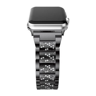

〖Follure〗Luxury Alloy Crystal Watch Band Wrist Strap For Apple Watch Series 3 42MM BK