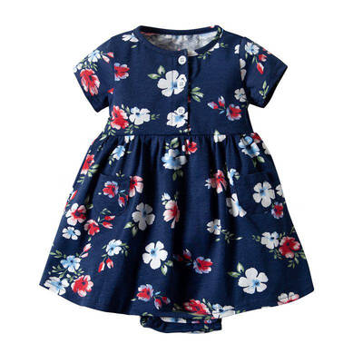 

New Fashion Baby Girls Dresses Baby Clothes Short-sleeved Toddler Girls Princess Romper Dresses 2019 Summer Infant Outfits 0-2Y
