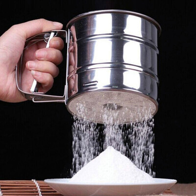 

Stainless Steel Powder Flour Sieve Cup Mesh Strainer Baking Kitchen Gadget Tool