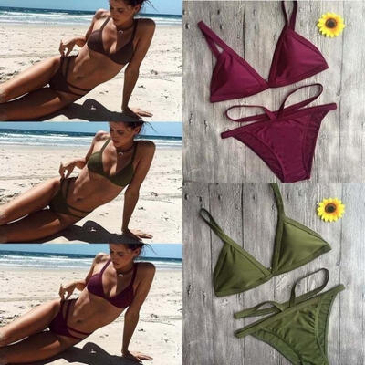 

Women Bikini Set Bandage Push-Up Padded Bra Brazilian Swimwear Swimsuit Bathing