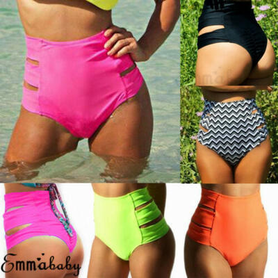 

UK Womens High Waist Bikini Bottoms Brazilian Cheeky Thong V Swimwear Swimsuits